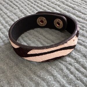 Zebra Print Leather Bracelet